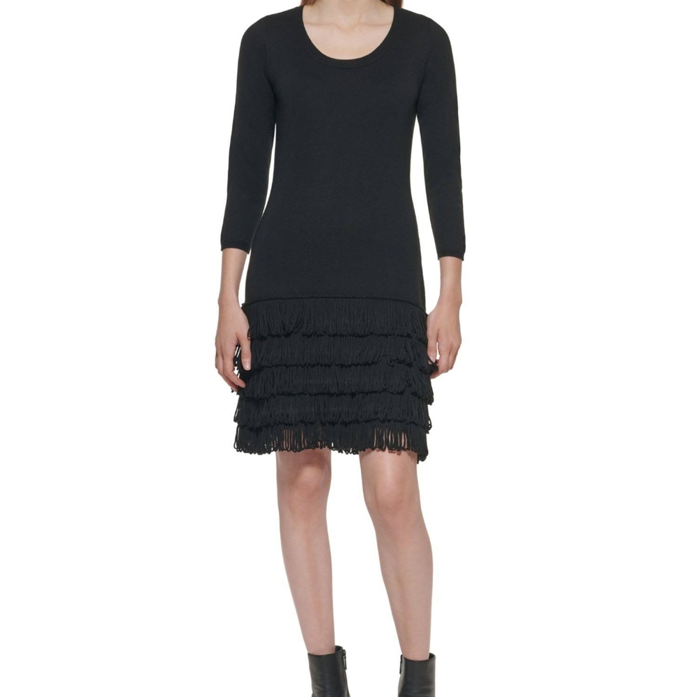 🔥Host Pick🔥 Calvin Klein Sweater Dress with Fringed Bottom